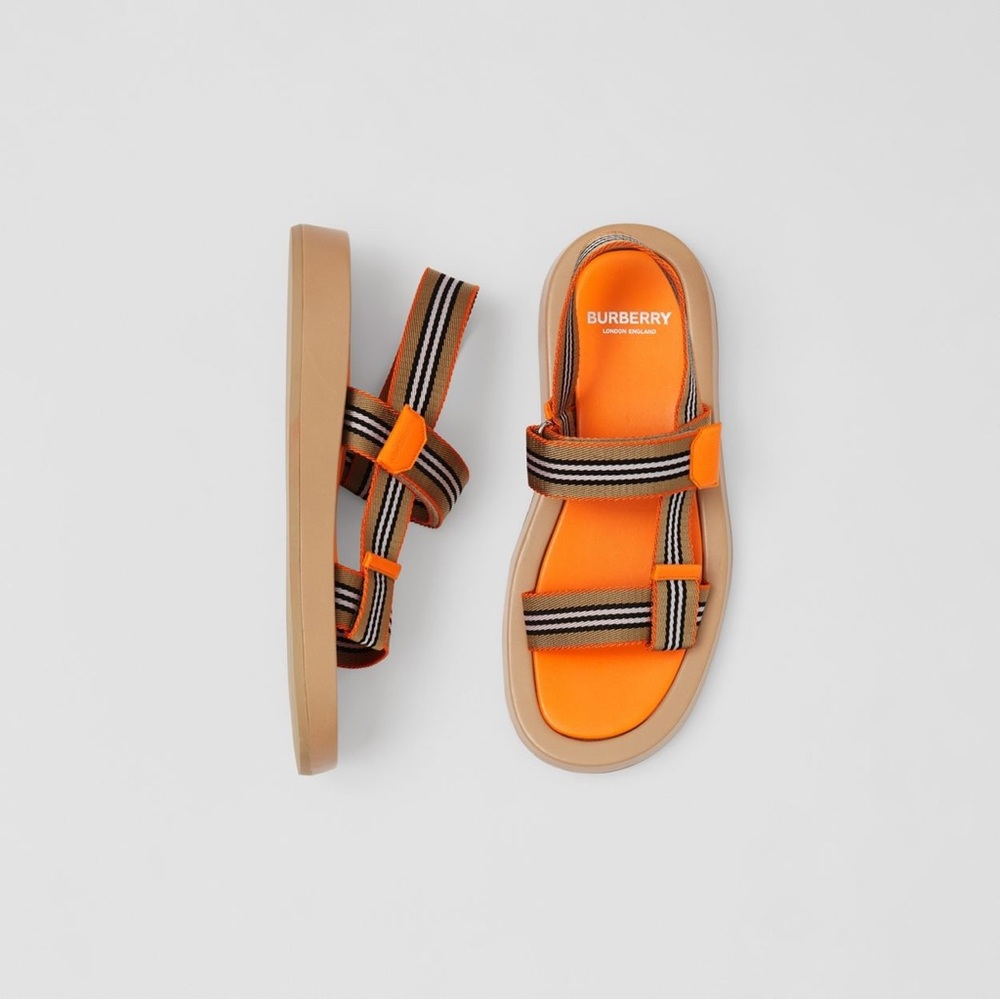 Burberry Orange Sandals Chic and Comfortable